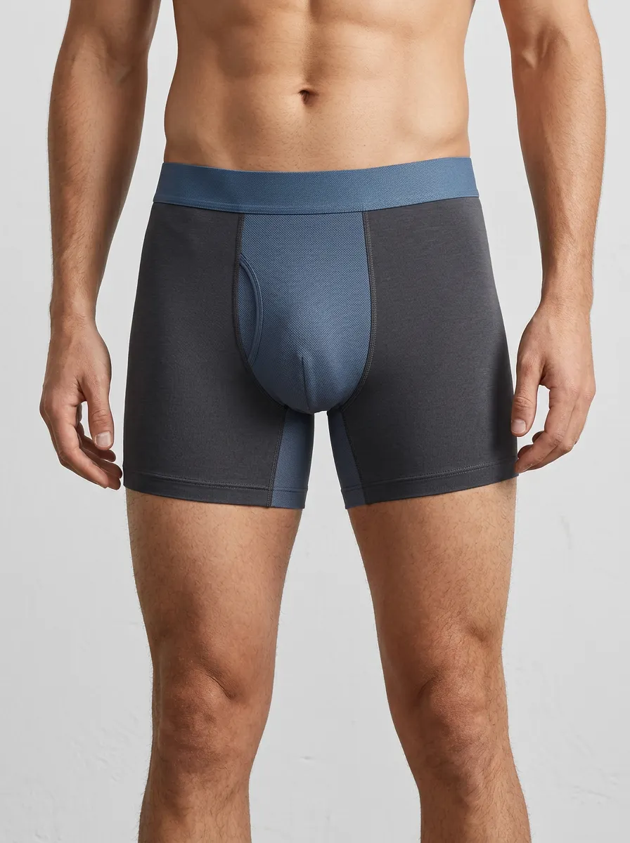 Men's Athletic Performance Two-Tone Printed Boxer Briefs