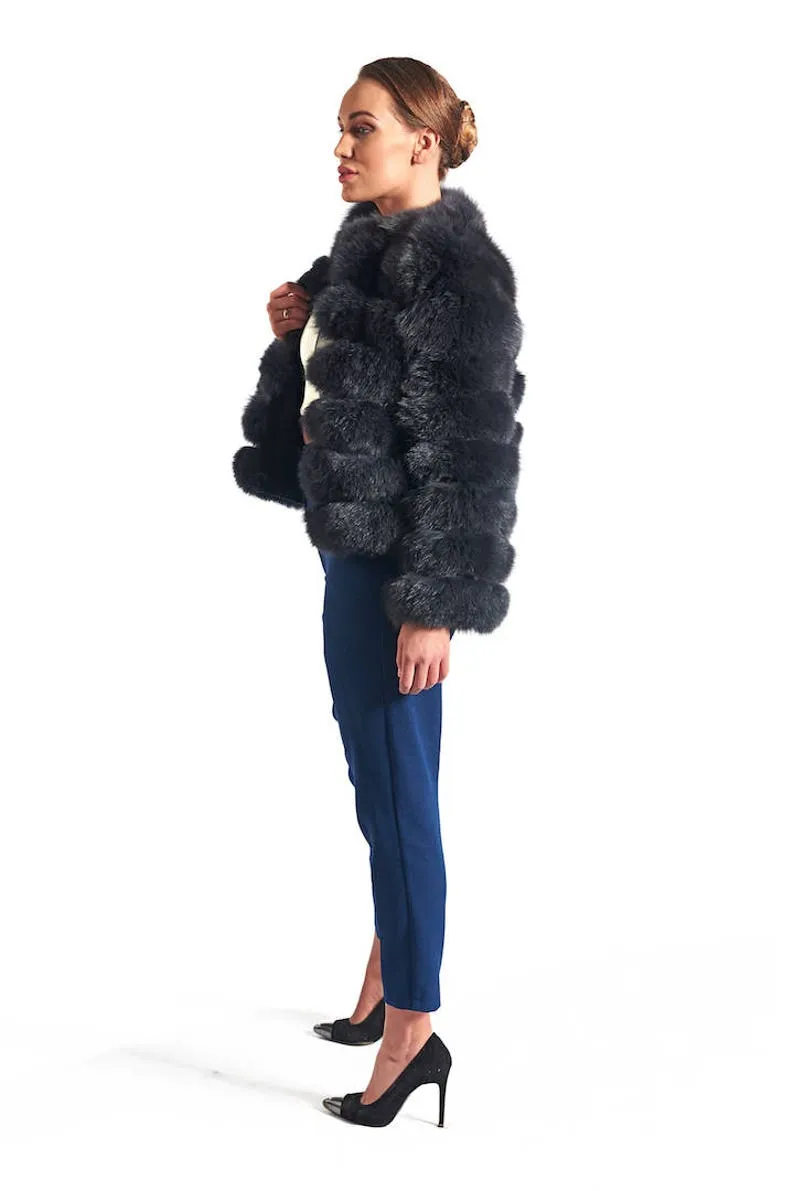 Dark Grey Fox Fur Coat Women’s