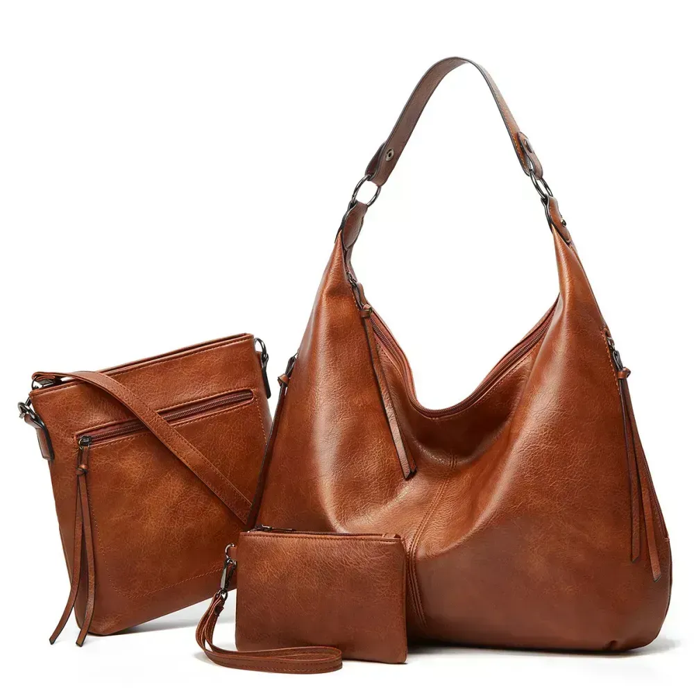 2026 New Women's Three-in-one Leather Bag