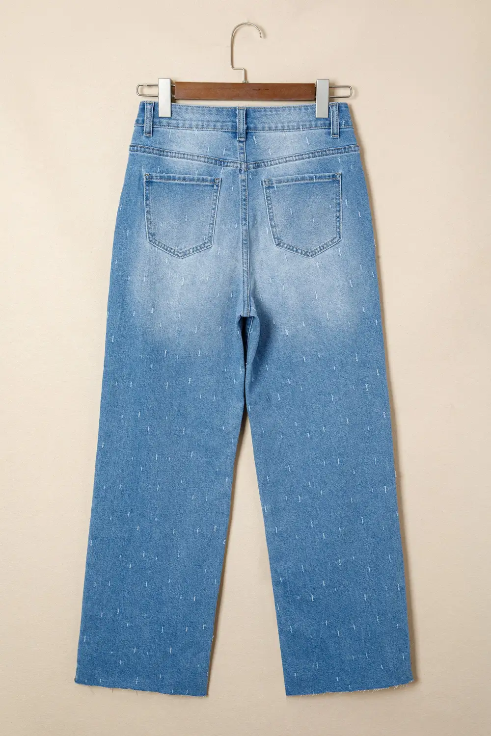 Women's Distressed Detail Tummy Control Raw Hem Jeans