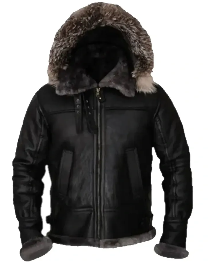 Bomber Parka Shearling Leather Jacket