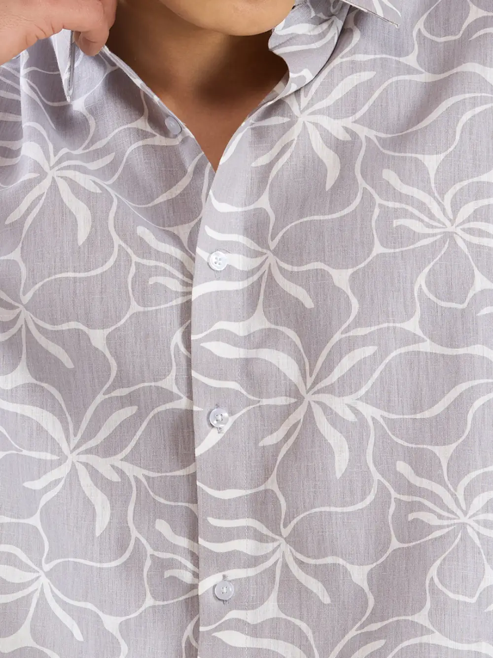 Printed Pure Linen Linen Men's Formal Shirt