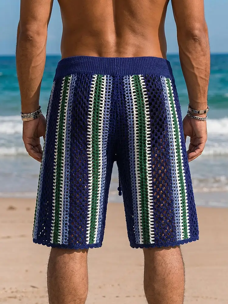 Casual Resort Knit Braided Shorts