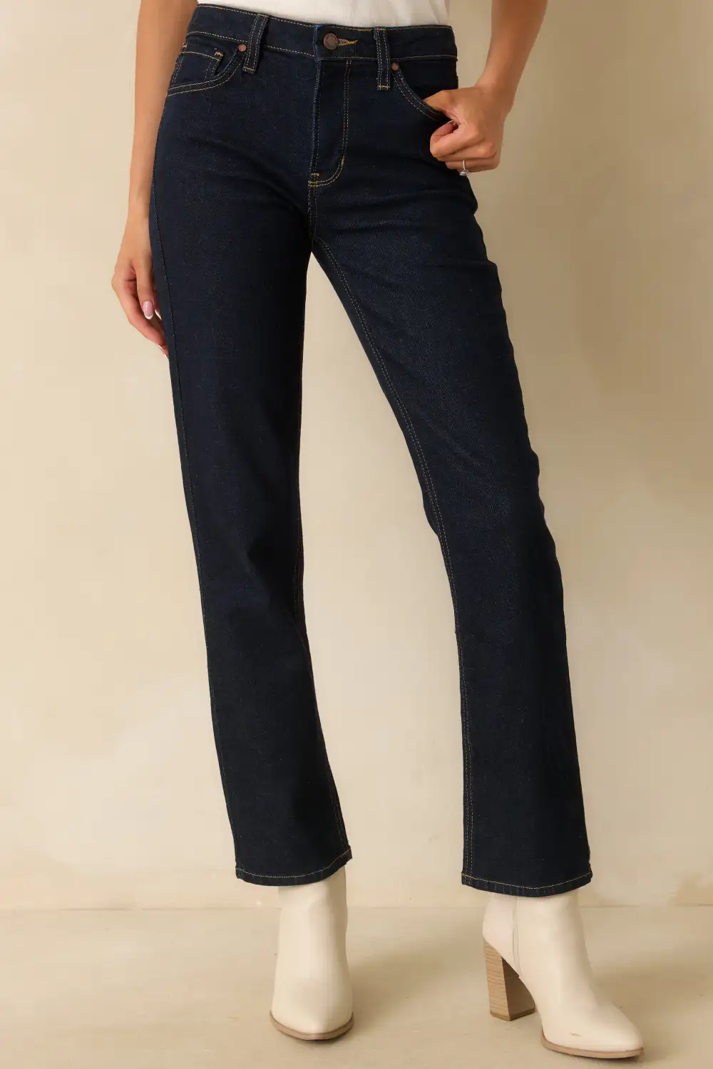 Again Deep Indigo Straight Leg Jeans