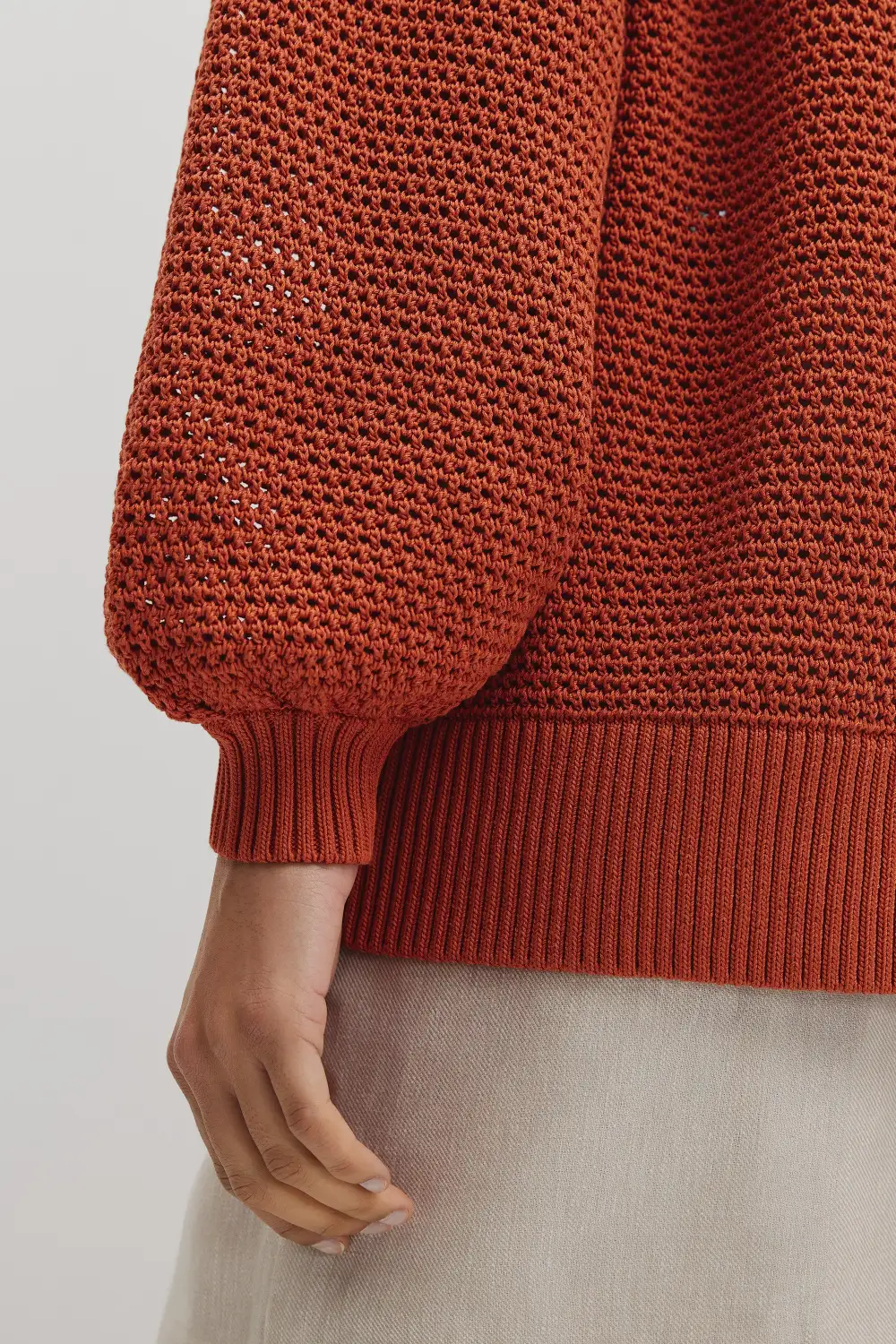 Women's Crochet Relaxed Sweater