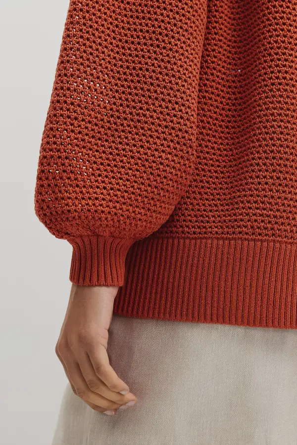 Women's Crochet Relaxed Sweater