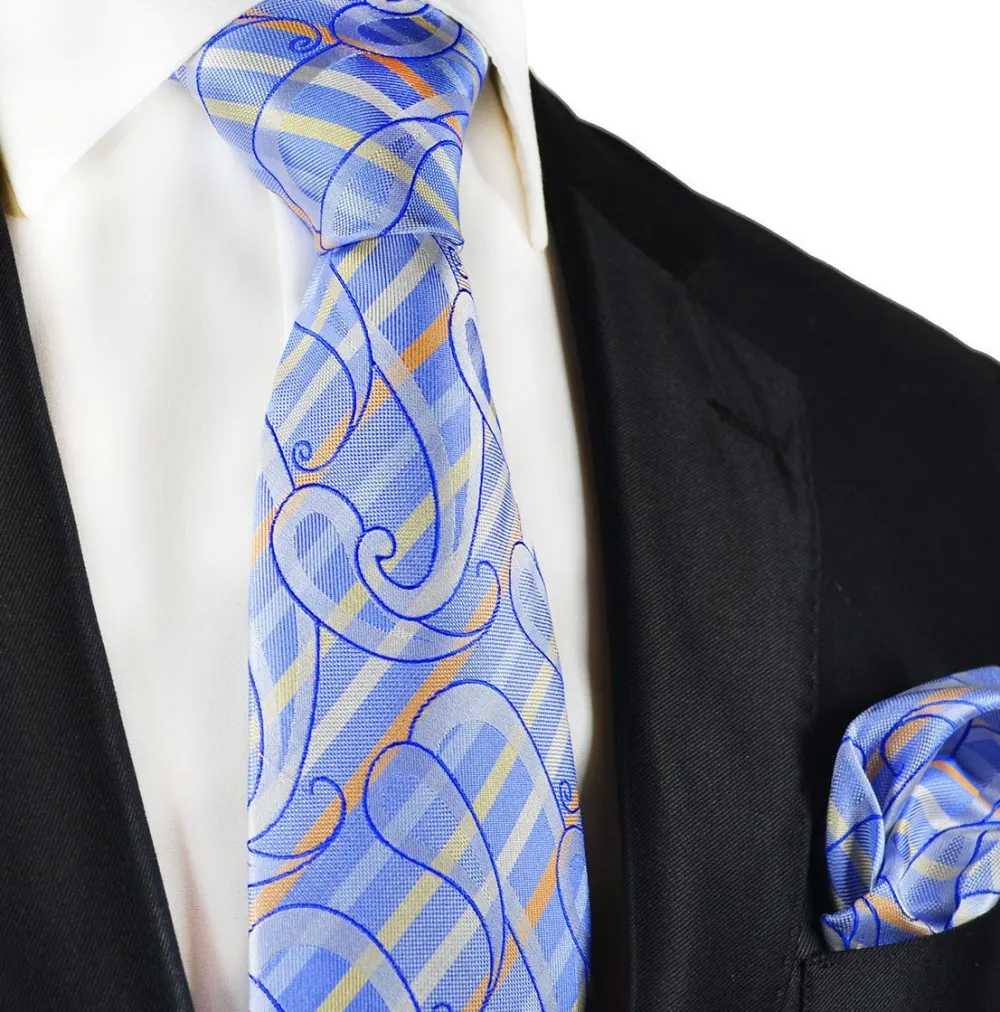 Clean Silk Classic Men's Necktie With Pocket Square