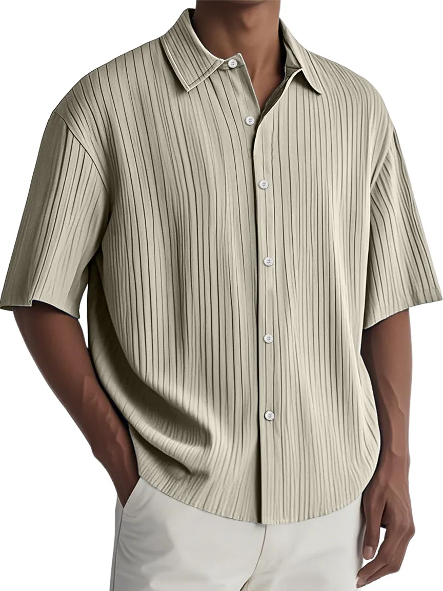 Clean Cut Short Sleeve Button Front Shirt