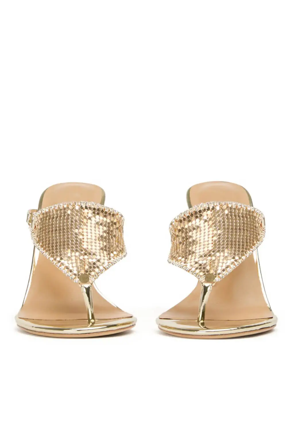 Crystal Embellished Toe Thong Stiletto