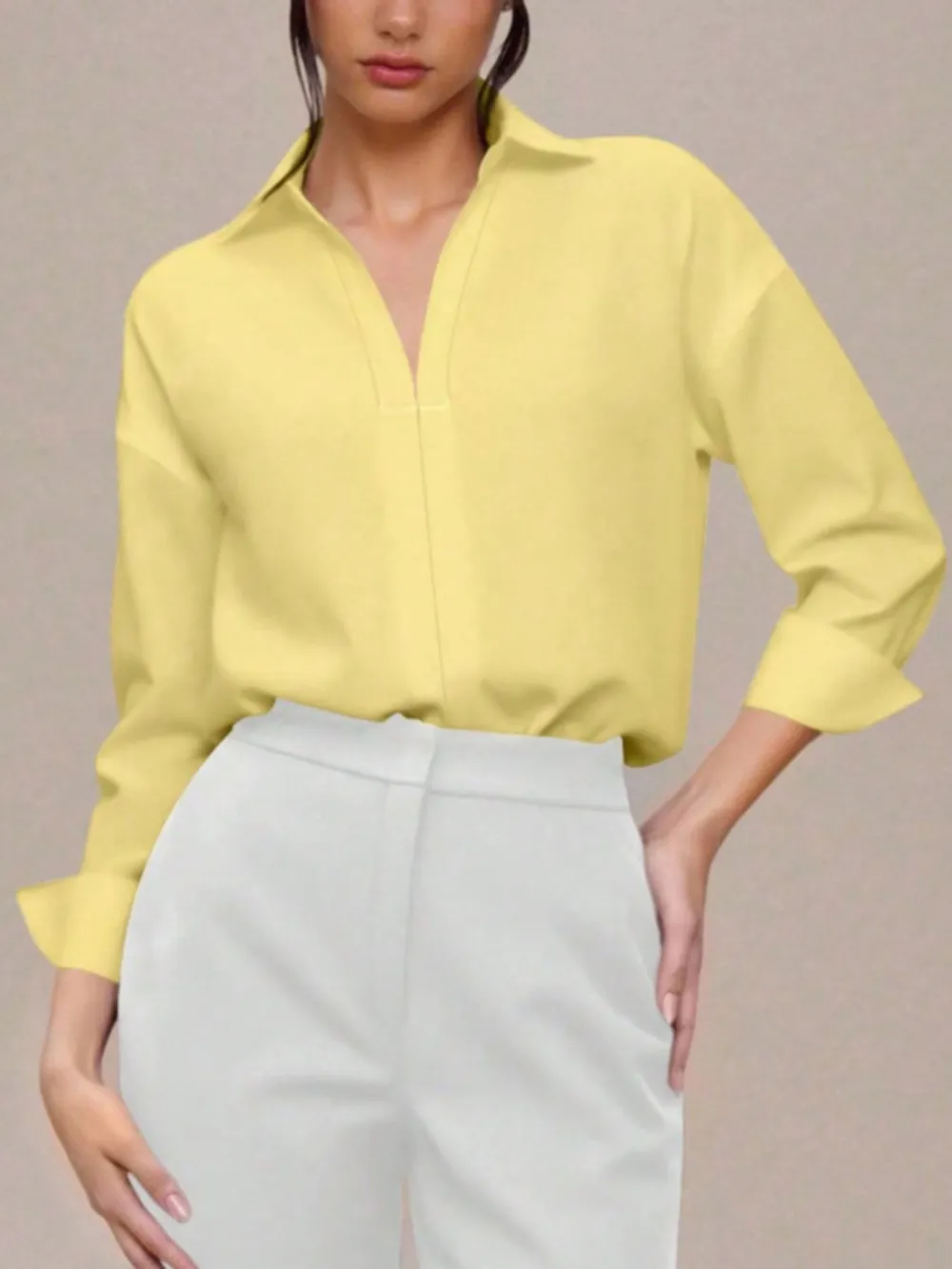 Button Down Long Sleeve Bodysuit Shirt