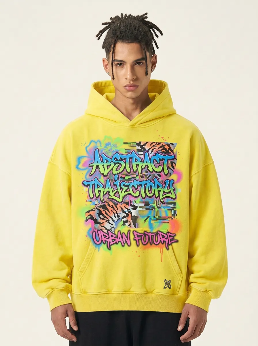 Unisex Streetwear Graffiti Tiger Abstract Hoodie