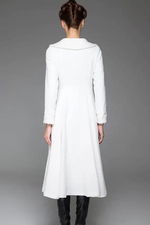 Wool Fit and Flare Single Breasted Pocketed Coat