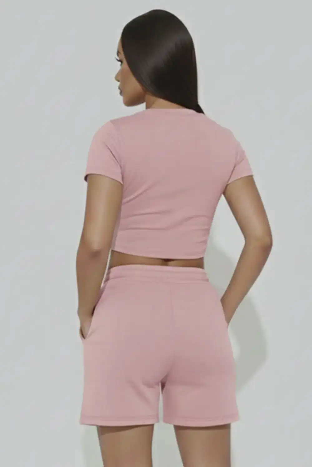 Everyday Fitted Crop Women's Shorts Set
