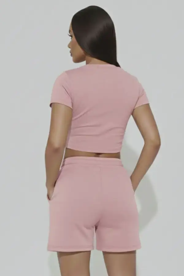 Everyday Fitted Crop Women's Shorts Set