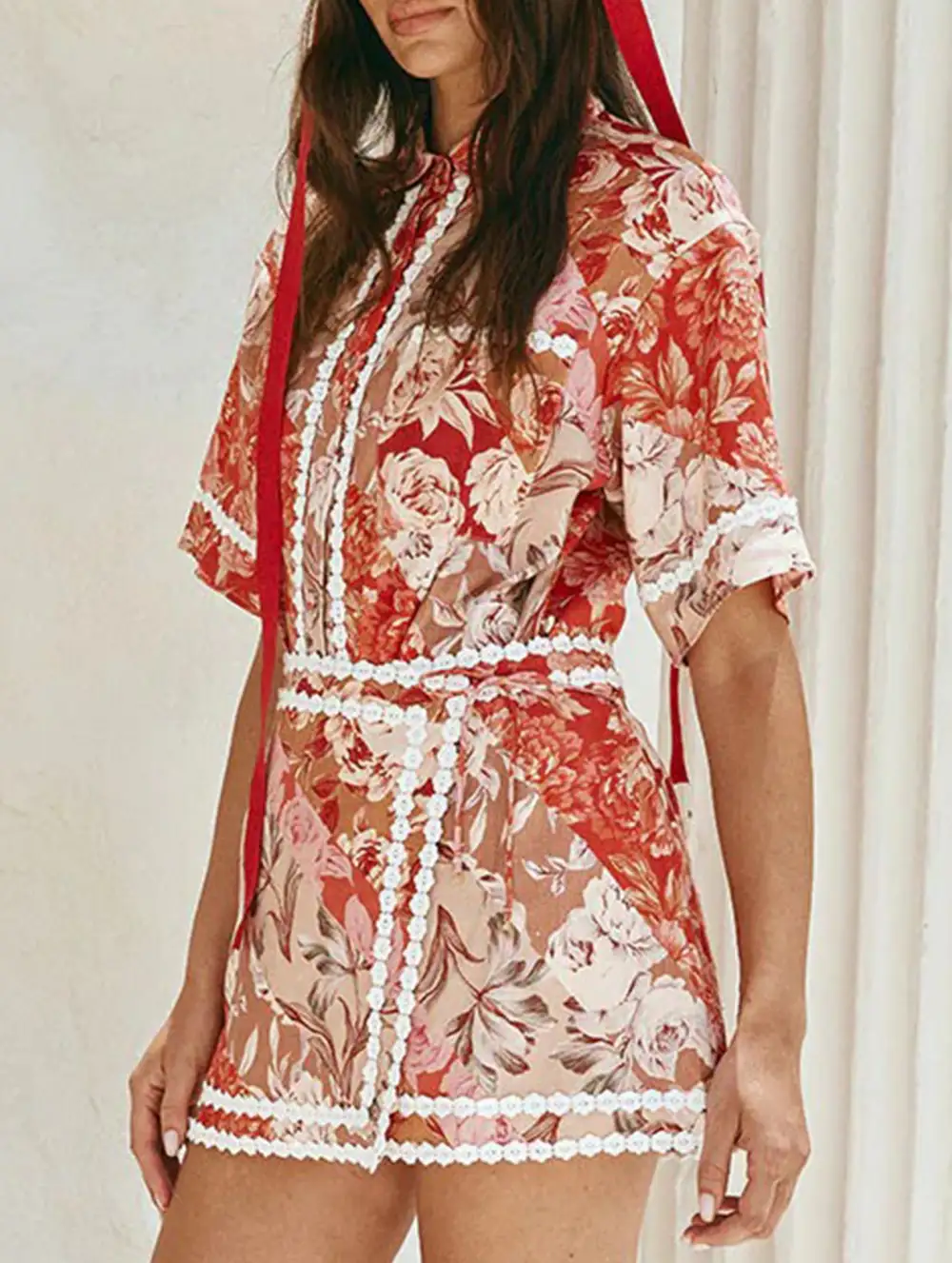 Linen Shirt Skirt Set