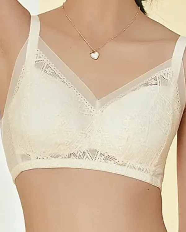 Lace Mesh Bralette with Wide Straps