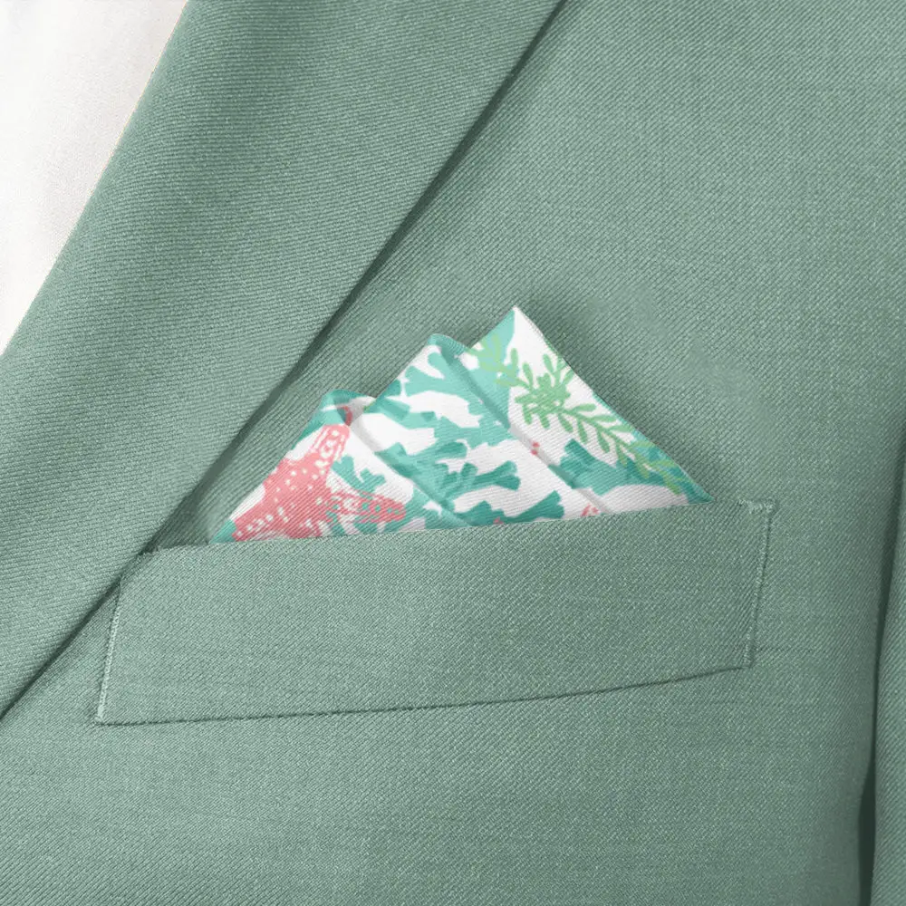 Polished Smart Floral Animal Motif Pocket Square