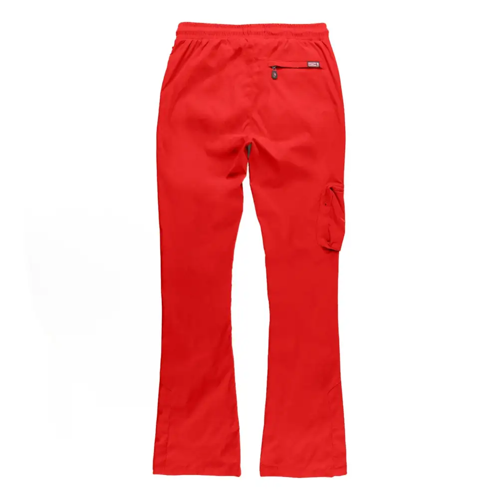 Pocketed Nylon Stacked Cargo Pants