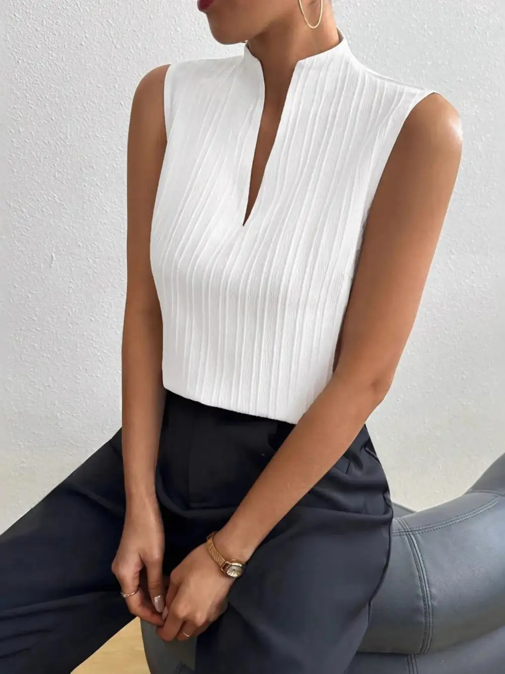 Ribbed Textured Tank Top