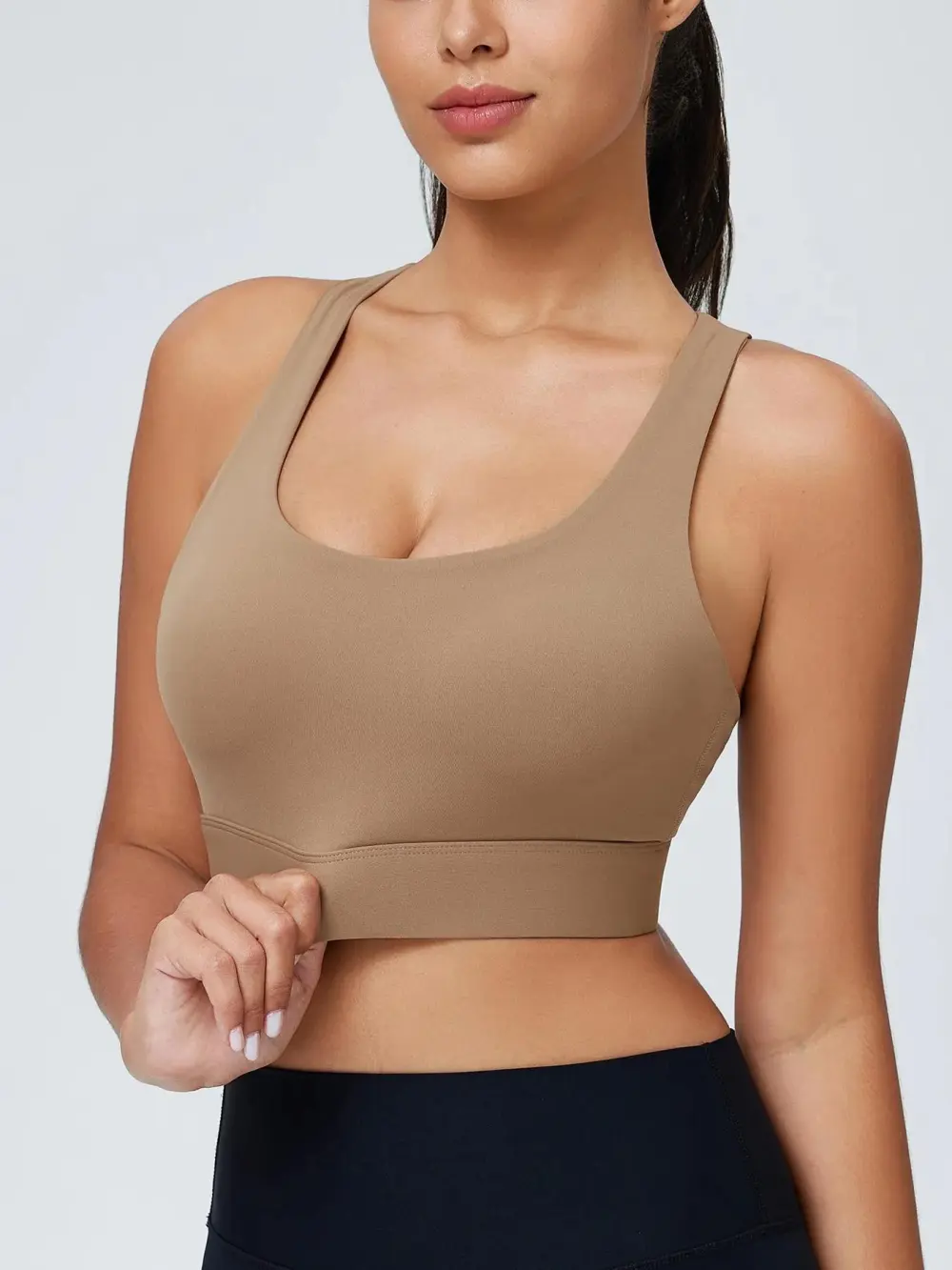 Women's Sport Bras 3 Row Adjustable Hook-eye Closure Criss-Cross Back Workout Bras