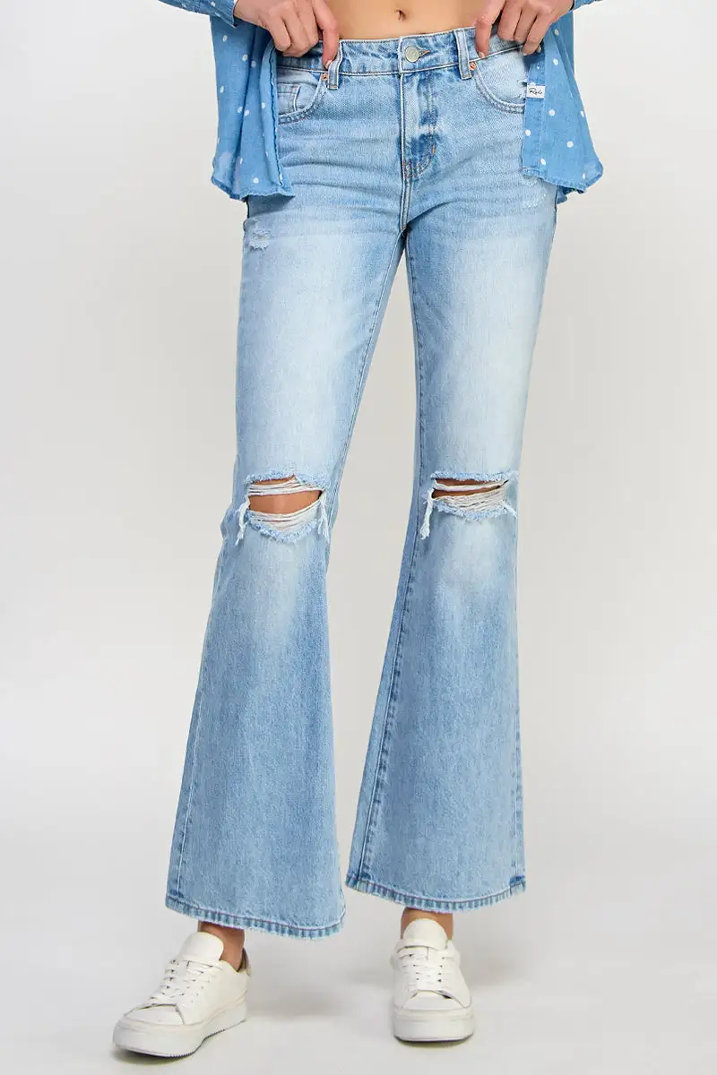 Mid Rise Relaxed Straight Jeans