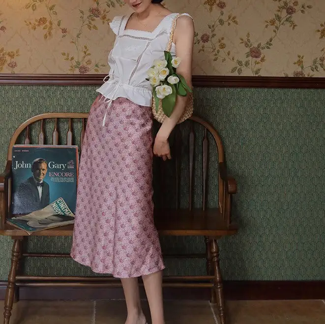 Chic Simple Everyday Casual Floral Skirt