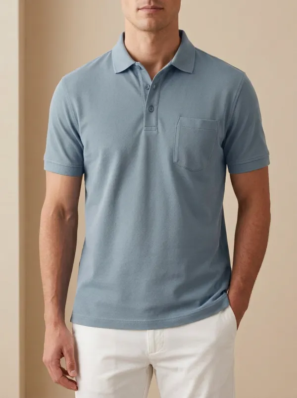 Casual Pocket-Detail Men's Polo Shirt