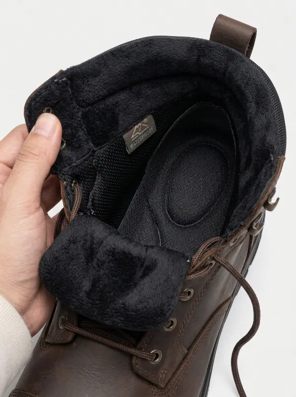 Non-Slip Leather-Look Men's Waterproof Work Boots