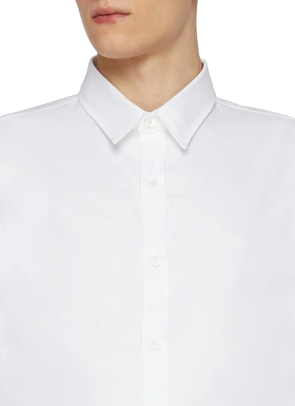 Classic Simple Skinny Soft White Cotton Shirt