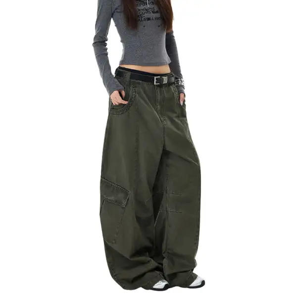 Balloon Leg Utility Denim Jeans