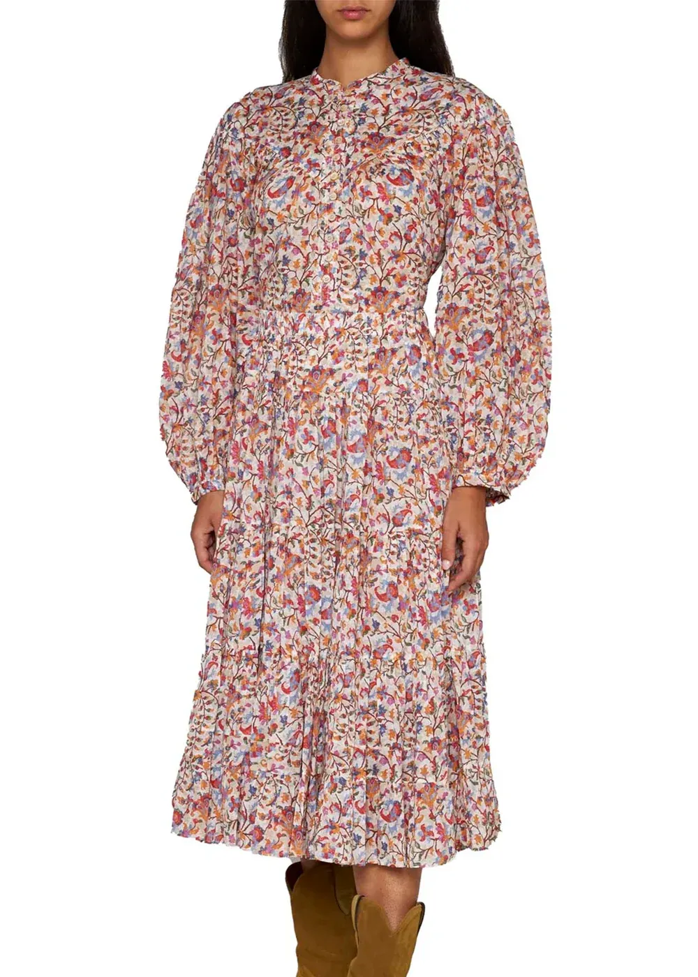 Floral Print Colorblock Casual Skirt