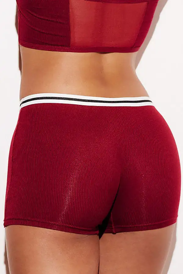 Soft Ribbed Stripe Boyshort