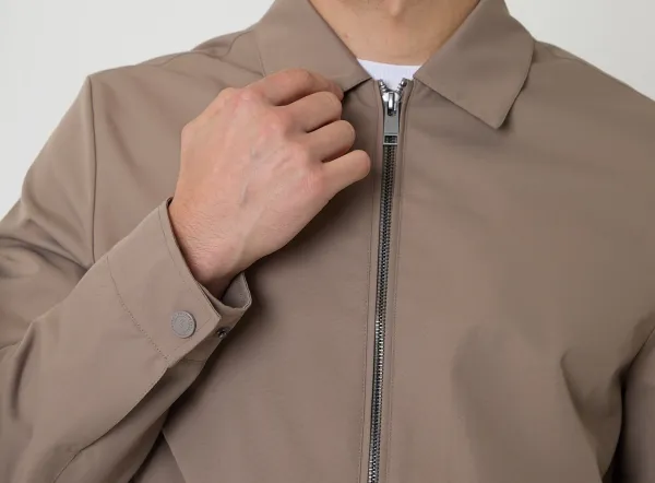 Men's Taupe Water-Resistant Lightweight Zip Jacket