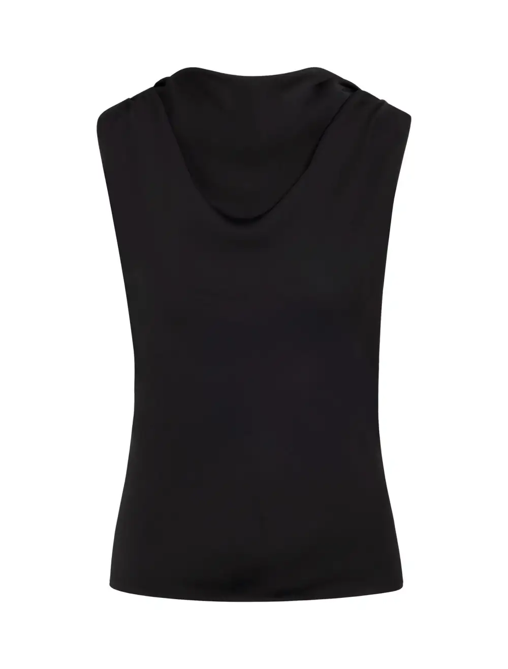 Black Sleeveless Draped Cowl Neck Top