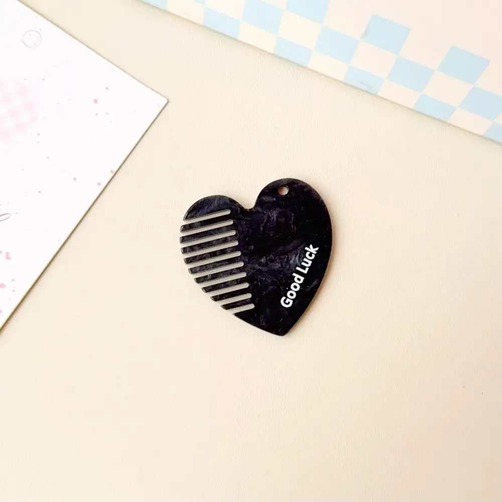 Acrylic Heart Comb Keychain Pendant for Bag Accessory