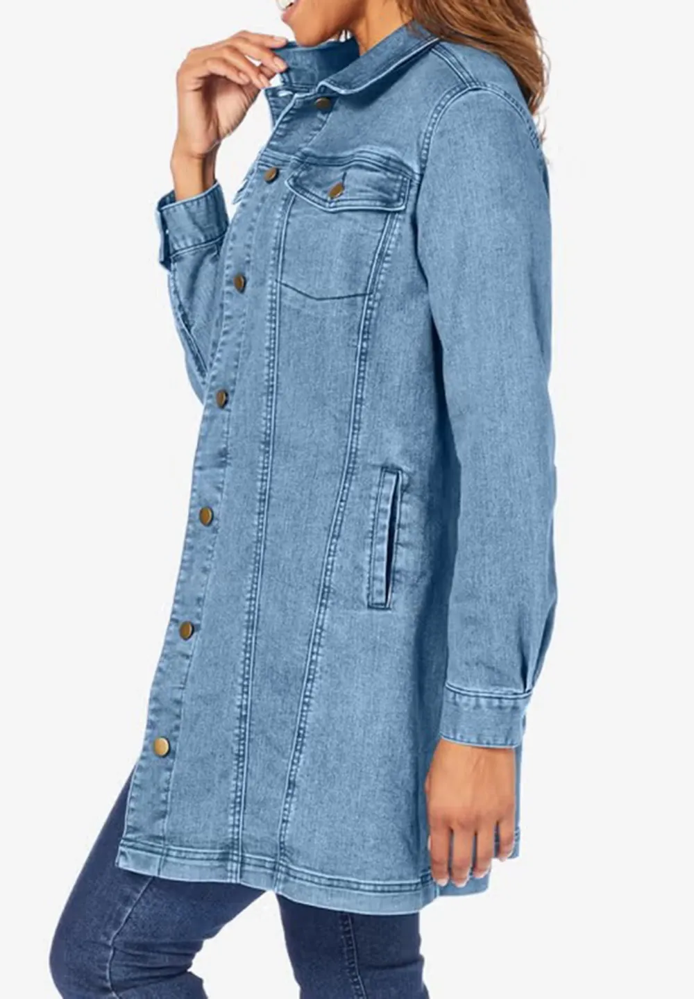 Solid Color Denim Jacket