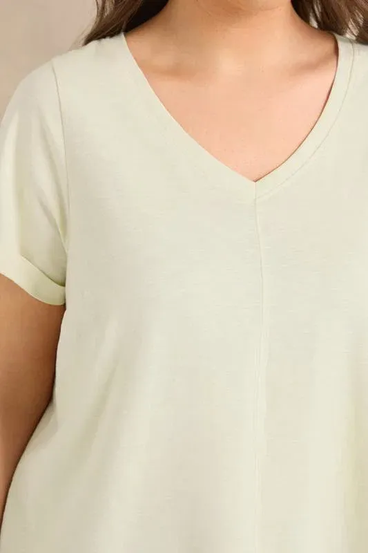 Natural V-Neck Cotton T-Shirt
