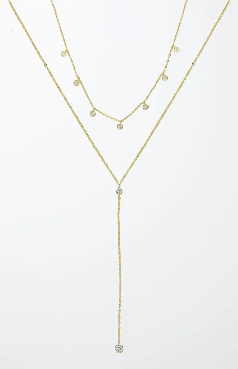 Ettika Simplistic Crystal Layered Necklace