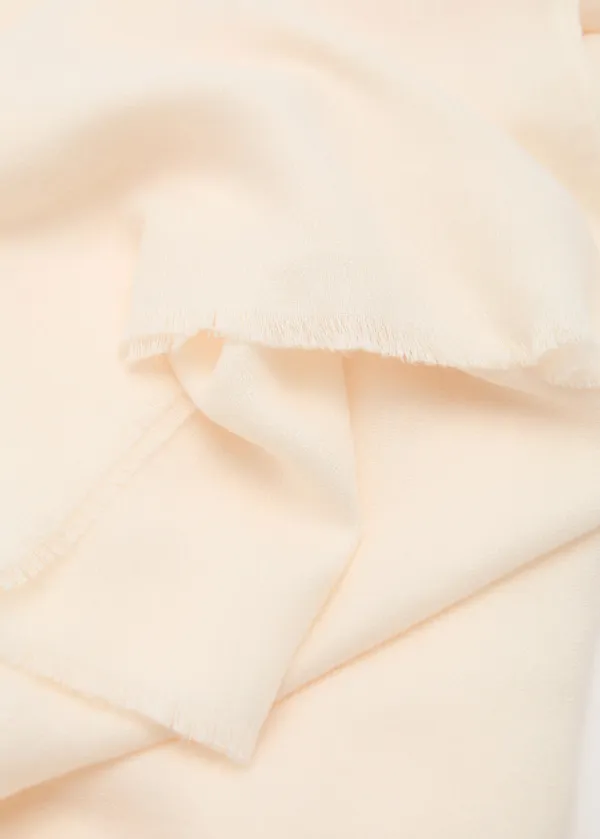 Ecru Plain Casual Style Scarf