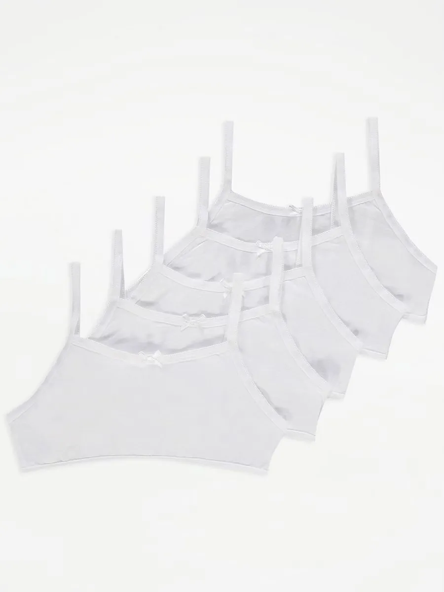 White Strappy Crop Tops 5 Pack