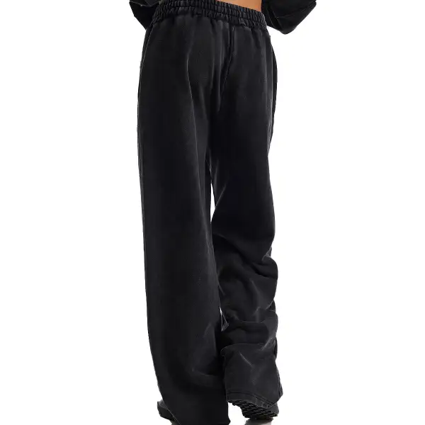 Distressed Washed Patchwork Jogger Pants
