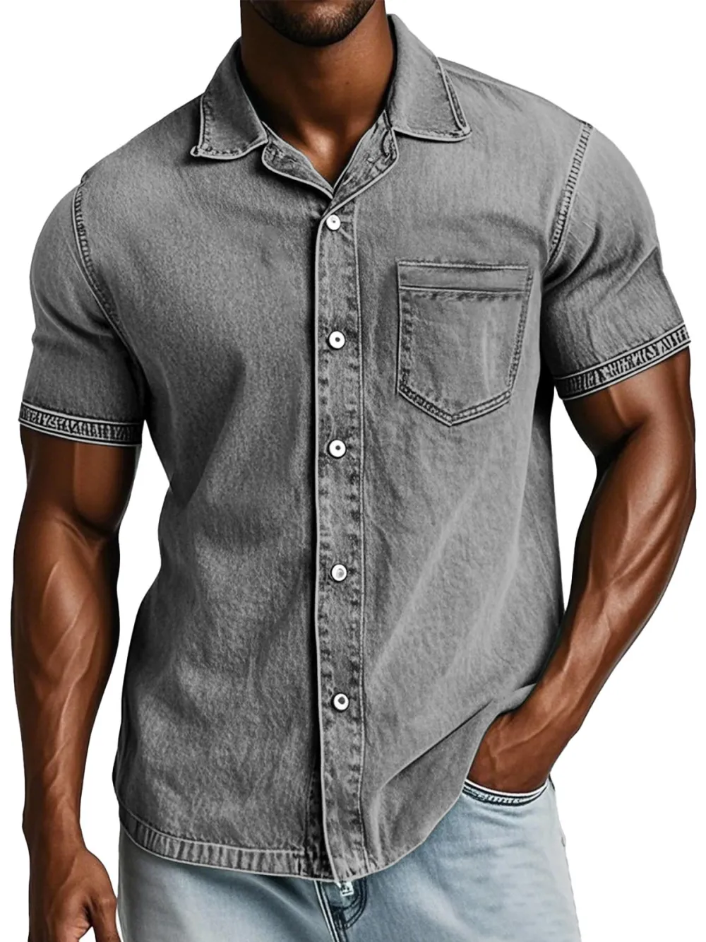 Everyday Short Sleeve Open Collar Shirt