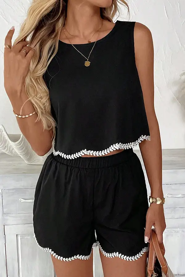 Trim Color Block Two Piece Set