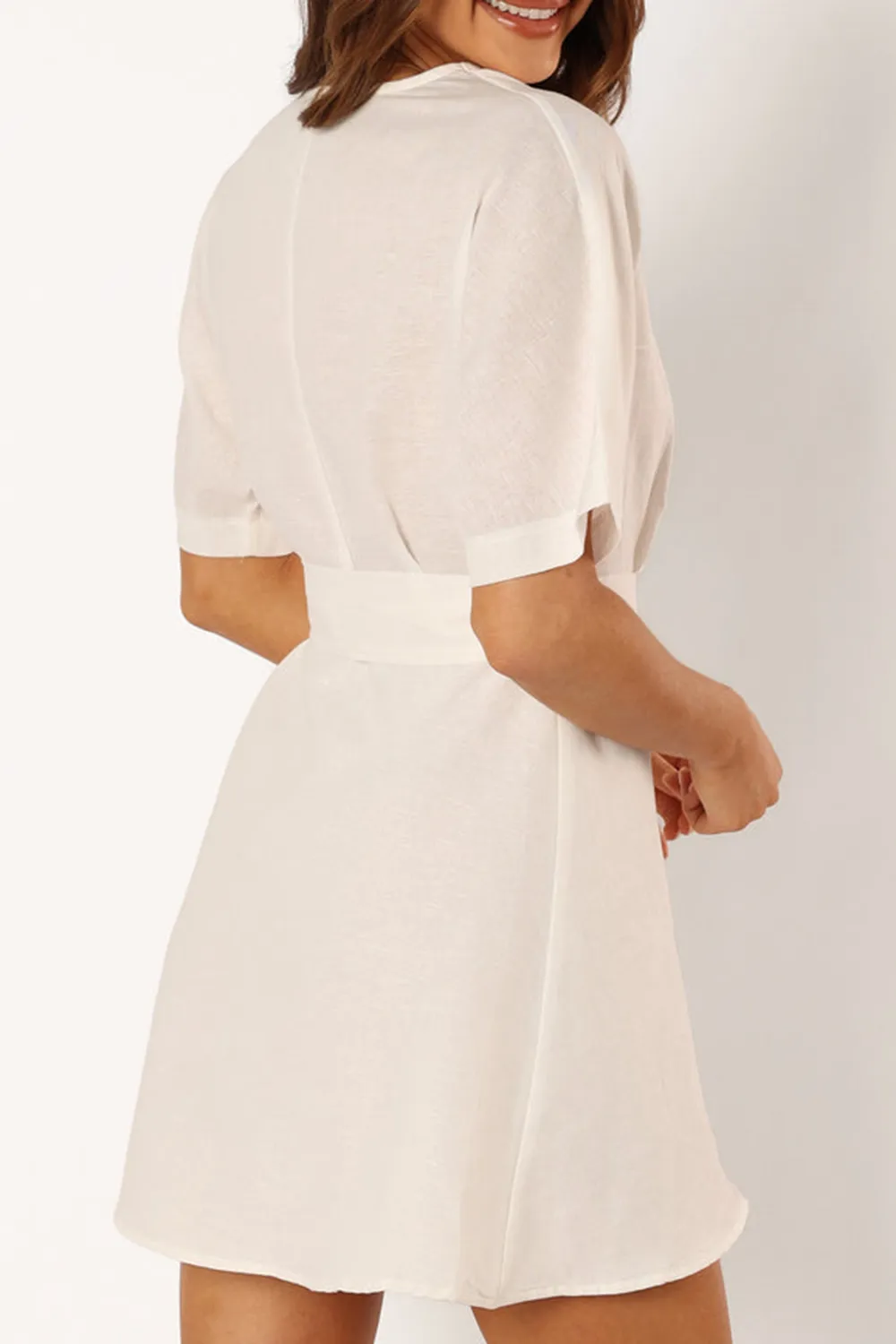 WHITE TULLE WRAP DRESS