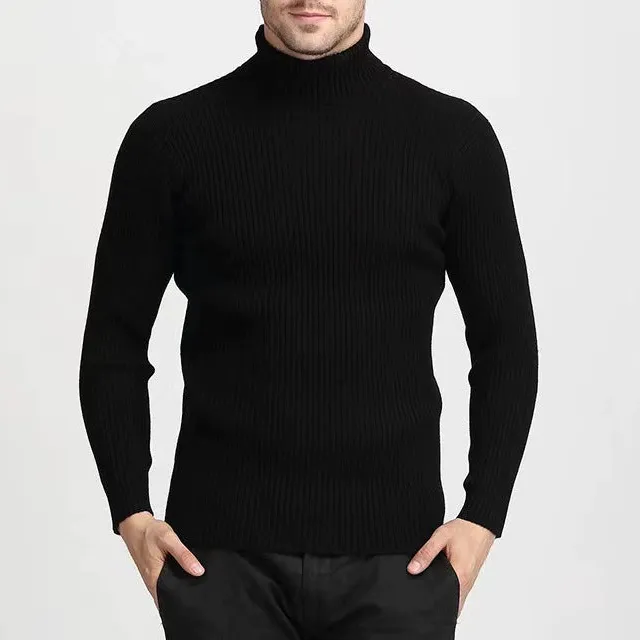 Solid Color Turtleneck Sweater