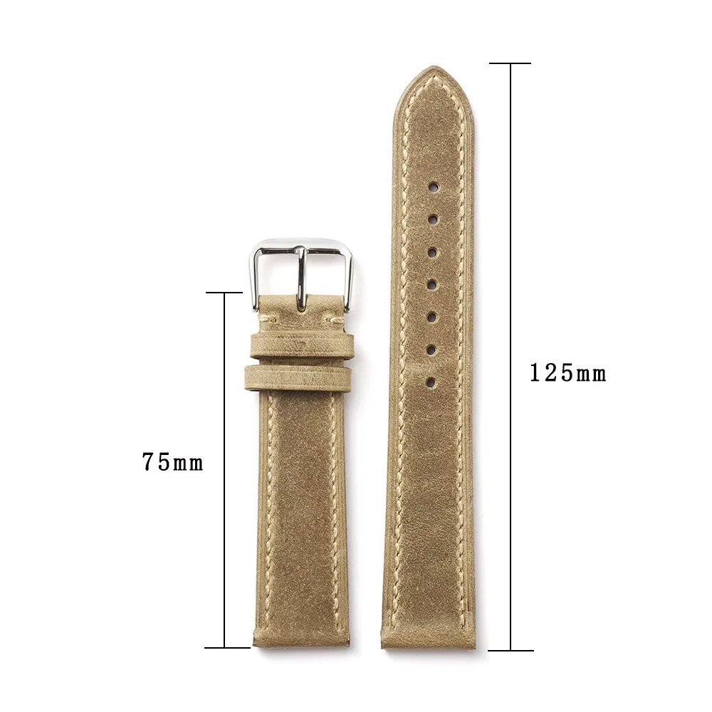 Premium Leather Watch Strap 18/19/20/21/22mm – Replacement Watch Band