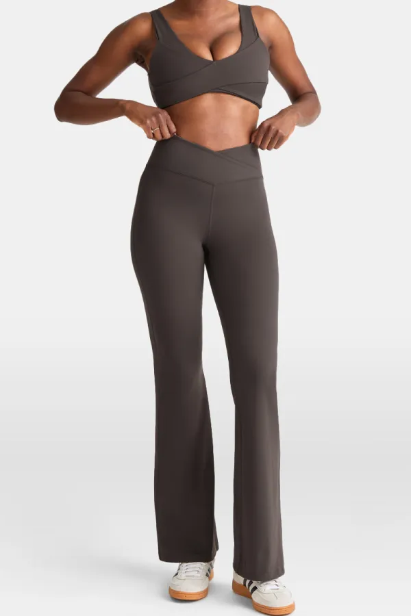 Dynamic Wrap Waist Flared Yoga Leggings