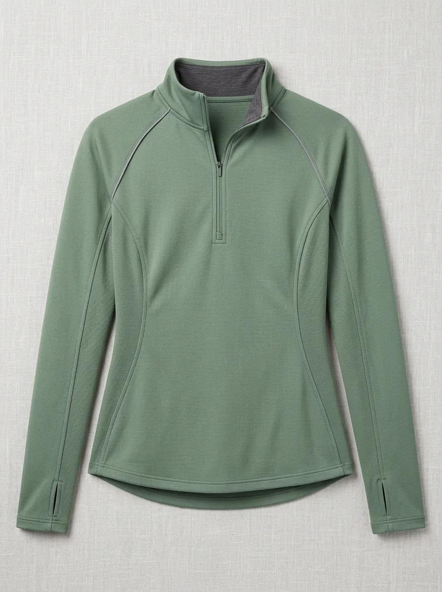 Women's Motion Athletic Quarter Zip Thumbhole Pullover Top