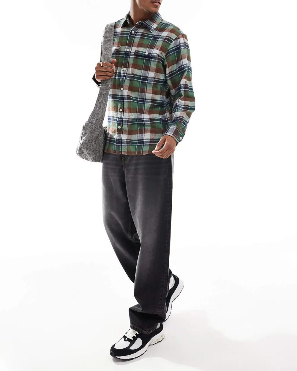Check Flannel Worker Shirt In Brown
