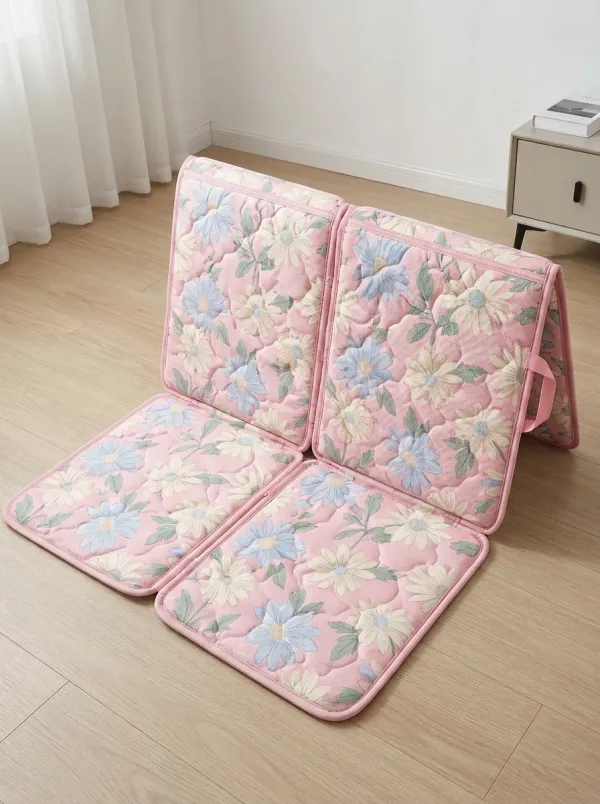 Floral Aesthetic Blue Daisy Pattern Cooling Mat
